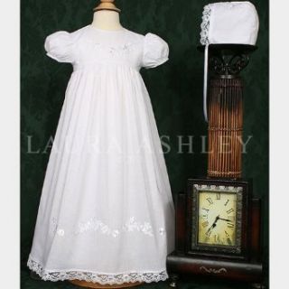 Baby Girls White Embroidered Lace Baptism Gown Dress 3M