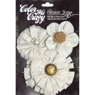 Color Me Crazy Canvas Flowers 3/Pkg Shabby Cut Today $6.49