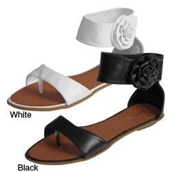 Bamboo by Journee Womens Rosette Sandals
