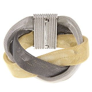 La Preciosa Tri color Braided Mesh Magnet Lock Bracelet