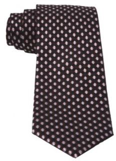 Cadini Mens Black Geometric 100% Silk Neck Tie Clothing