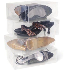 Clear Shoe Boxes   Set of 10 (Clear) (3.75H x 7W x 11.5D) Shoes