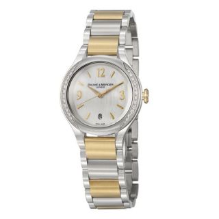 Baume & Mercier Womens Ilea Steel and Gold Quartz Diamond Watch