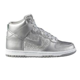 Womens Nike Dunk High Athletic Shoe   Silver/White Shoes