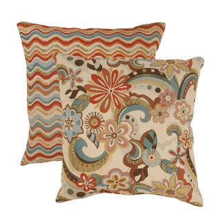 Pillow Perfect Floral Splash/ Wave 18 inch Multicolored Throw Pillows