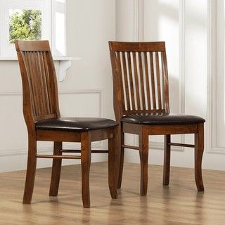 Ernest Mahogany Slat Back Side Chairs (Set of 2)