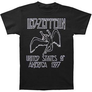  Rockabilia Led Zeppelin Us 77 Tour T shirt XX Large: Clothing