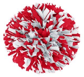 2 Color Mix Plastic Cheerleaders Poms RED/WHITE 3/4 W 6 L