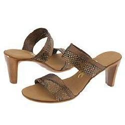 Onex Joan 2 Brown/Gold Snake Sandals (Size 7)