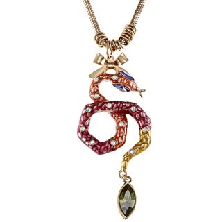 Betsey Johnson Wrap Snake Pendant Necklace