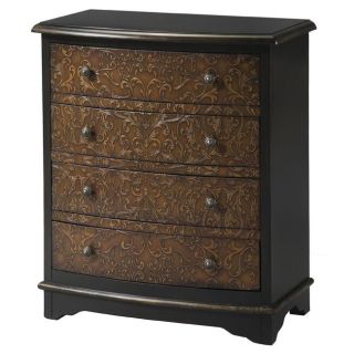 Hand painted Faux Tooled Leather Accent Chest