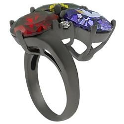 Sterling Silver Black Rhodium plated Cubic Zirconia Ring