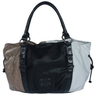Dasein Soft tote bag with color block  Black / Grey