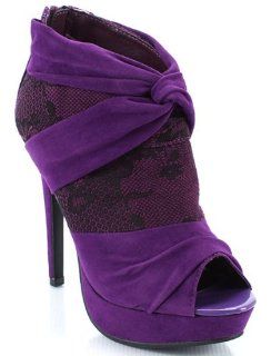  Fashioin Heels Pumps Ladies Shoes Round Toe Purple 5.5 Shoes