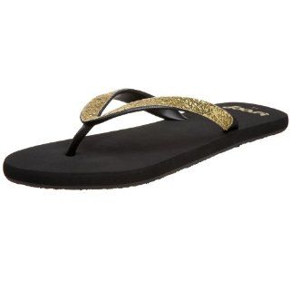 Reef Womens Krystal Sandal,Black/Gold,4 M: Shoes
