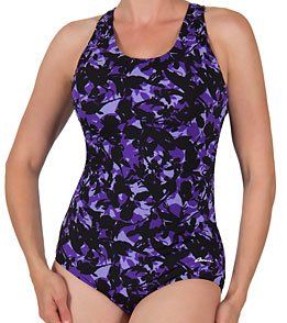 Ocean Conservative Lap Suit Morea Purple Print Womens