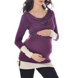 Lilac Clothing Womens Maternity Gabrielle Plum and Silver Top