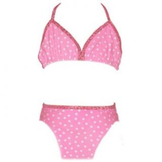 New Candies Girls 3 Piece Pink Dot Bikini Swimwear 12