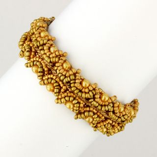 Glass Corina Golden Girl Beaded Bracelet (Guatemala)