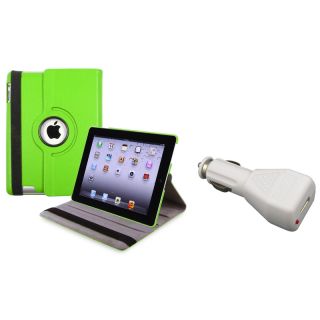 Green Swivel Case/ Car Charger Adapter for Apple iPad 3 $12.49 5.0 (1
