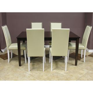 Warehouse of Tiffany Blazing White 7 piece Dining Table and Chairs Set
