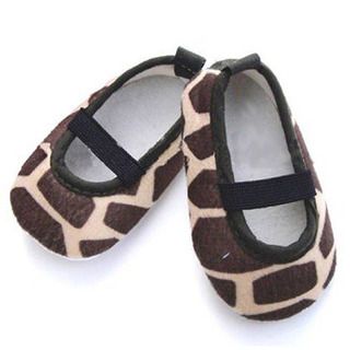 Giraffe Print Infant Girl Crib Shoes
