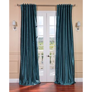 Peacock Vintage Faux Textured Dupioni Silk 96 inch Curtain Panel