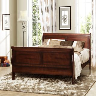 Canterbury Cherry Finish Twin size Sleigh Bed