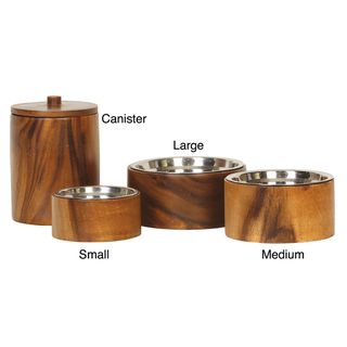 Unleashed Life Anderson Wood Pet bowl and Canister Collection