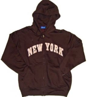 New York Pink Zipper Hoodie Clothing