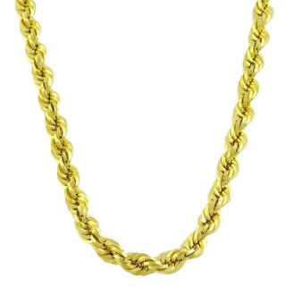 10k Yellow Gold 22 inch Semi solid Rope Chain (5 mm)