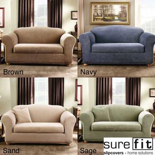 Sure Fit Stretch Stripe 2 piece Sofa Slipcover