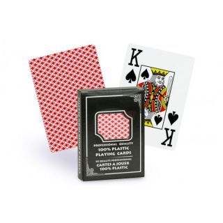 Cartes de poker 100% plastique (rouge)   Jeu de 54 cartes de poker 100