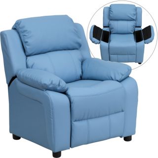 Blue Vinyl Kids Recliner with Storage Arms Today $102.49