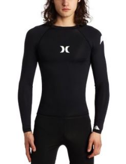 Hurley Mens One and Only Long Sleeve Rashguard: Clothing