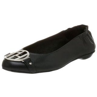  Tommy Hilfiger Womens Ballerina Flat,Black/Silver,5 M Shoes