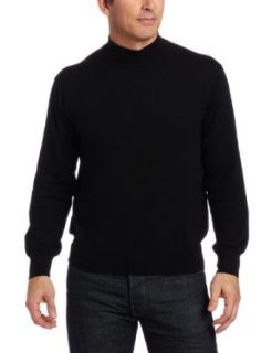 Perry Ellis Mens Long Sleeve Mock Neck Sweater, Black