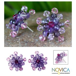 Amethyst Lilac Star Blossom Earrings (Thailand)