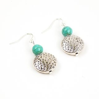 Pretty Little Style Silvertone Turquoise Dangle Earrings
