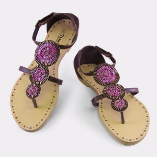 Ant Flats Coffee Purple Sandals Womens Shoes Shoes
