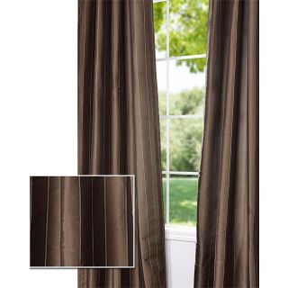 Striped Sable Brown Faux Silk 106 inch Curtain Panel