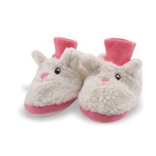 Rabbit Toddler Sock Top Bootie White and Pink Faux Fur Slippers: Shoes