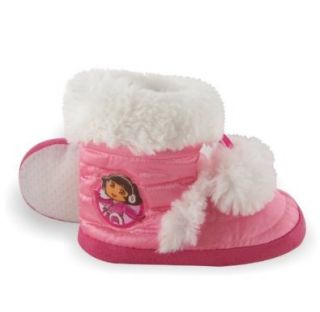 Explorer Toddler Pink Boot Slippers with Faux Fur Trim   Sz 5/6: Shoes