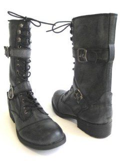  G BY GUESS BETTER BLACK UTILITY BOOTS WOMEN SIZE 11 M Shoes