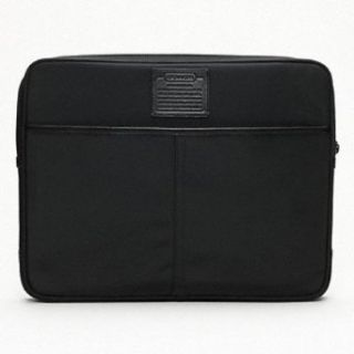 Coach 13 inch Laptop Sleeve Case Black Nylon Leather Trim