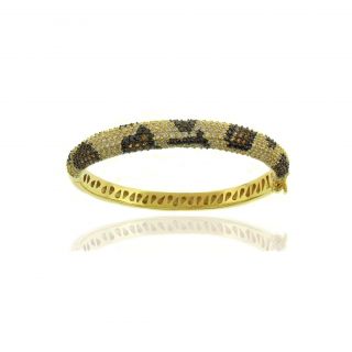Silver Overlay Cubic Zirconia Leopard Print Bangle Today $79.99