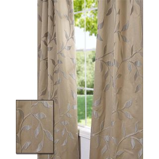 Textured Vine Pale Gold 108 inch Jacquard Curtain Panel