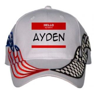 HELLO my name is AYDEN USA Flag / Checker Racing Hat