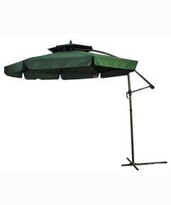 10 foot Offset Hunter Green Hanging Umbrella