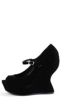 Jillian02 Heel Less Peep Toe Mary Janes BLACK Shoes